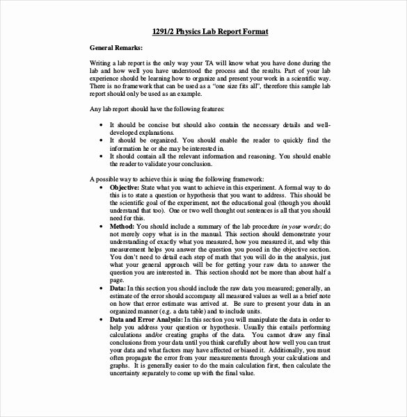 Scientific Lab Report Template Beautiful Science Lab Report Outline the Oscillation Band
