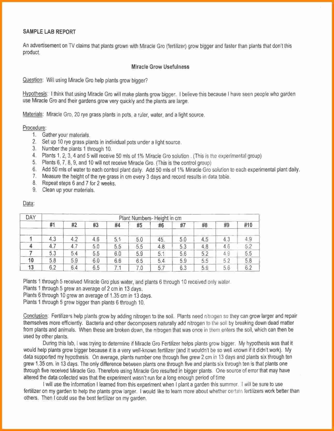 Scientific Lab Report Template Best Of 5 Lab Report Template Chemistry