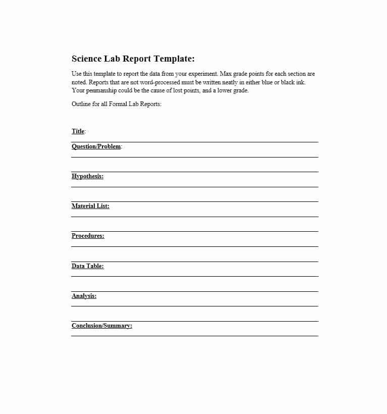 Scientific Lab Report Template New 40 Lab Report Templates &amp; format Examples Template Lab