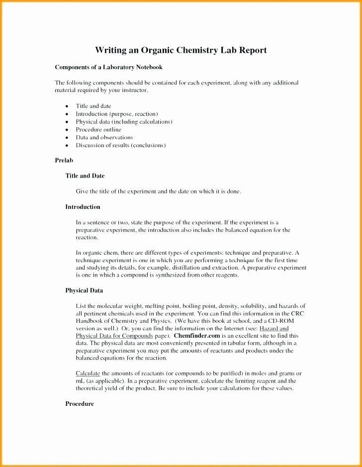 Scientific Lab Report Template Unique format Lab Report Example Title Page Template Essay