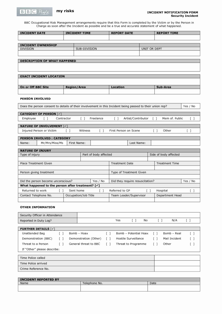 Security Guard Incident Report Template Beautiful Security Guard Incident Report Sample