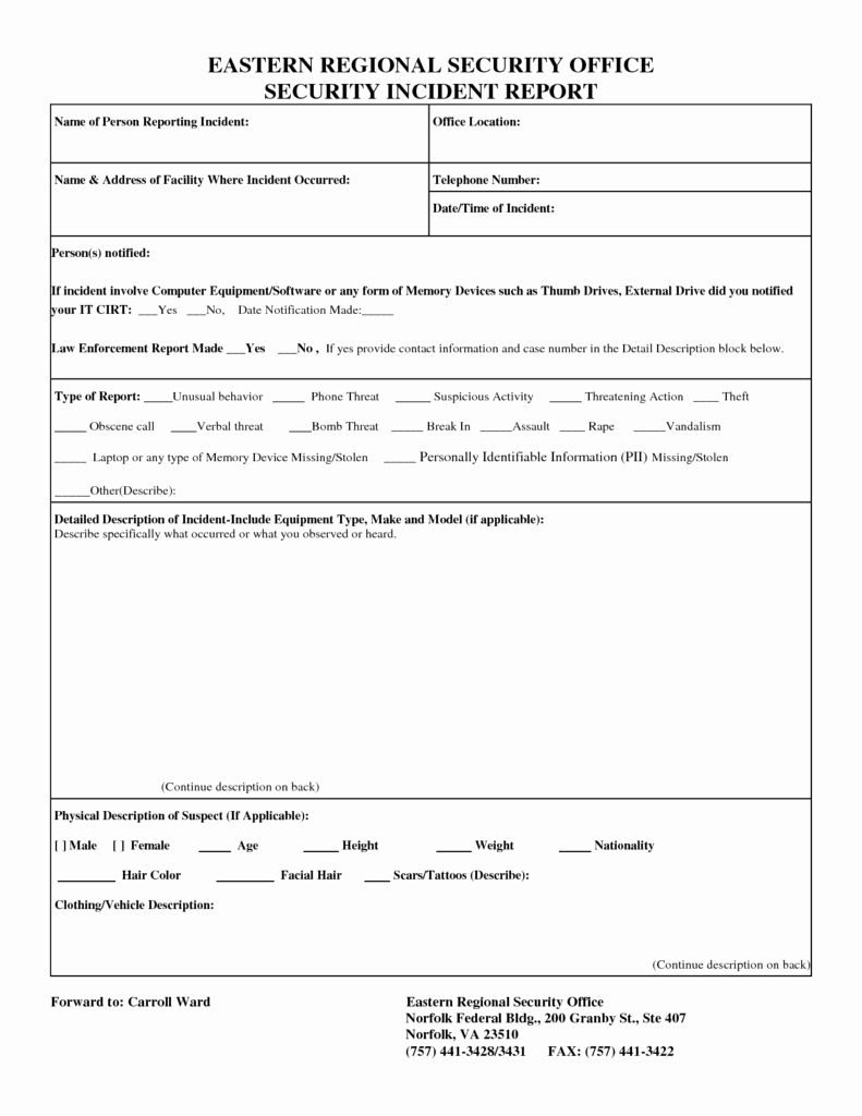 security incident report sample and best photos of security guard incident report form security