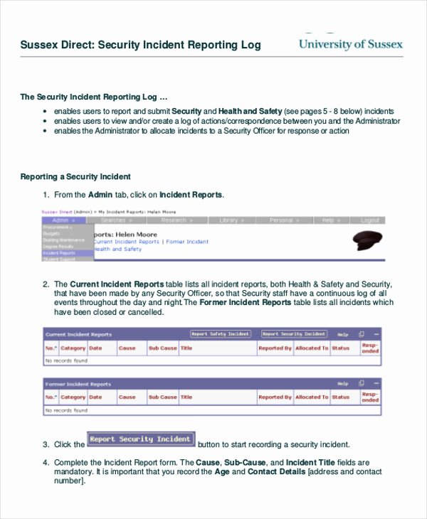 Security Guard Incident Report Template Best Of 36 Incident Report formats Pdf Word Pages