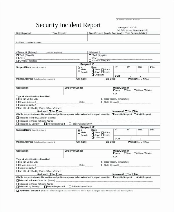 Security Guard Incident Report Template Fresh Report Example and Security Guard Writing Template Ficer