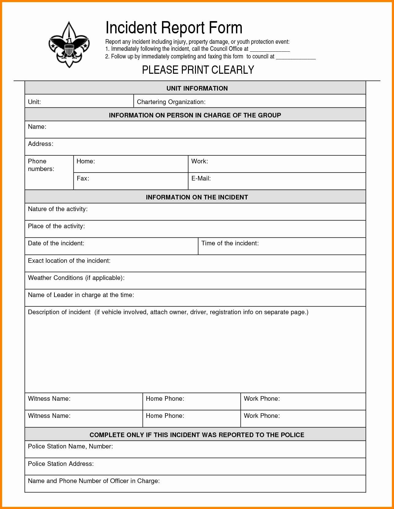 Security Guard Incident Report Template New Security Guard Incident Report Template Word Basicree