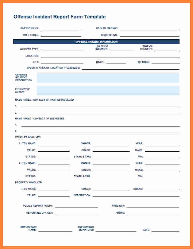 Security Incident Report Template Awesome 11 Security Incident Report form Template