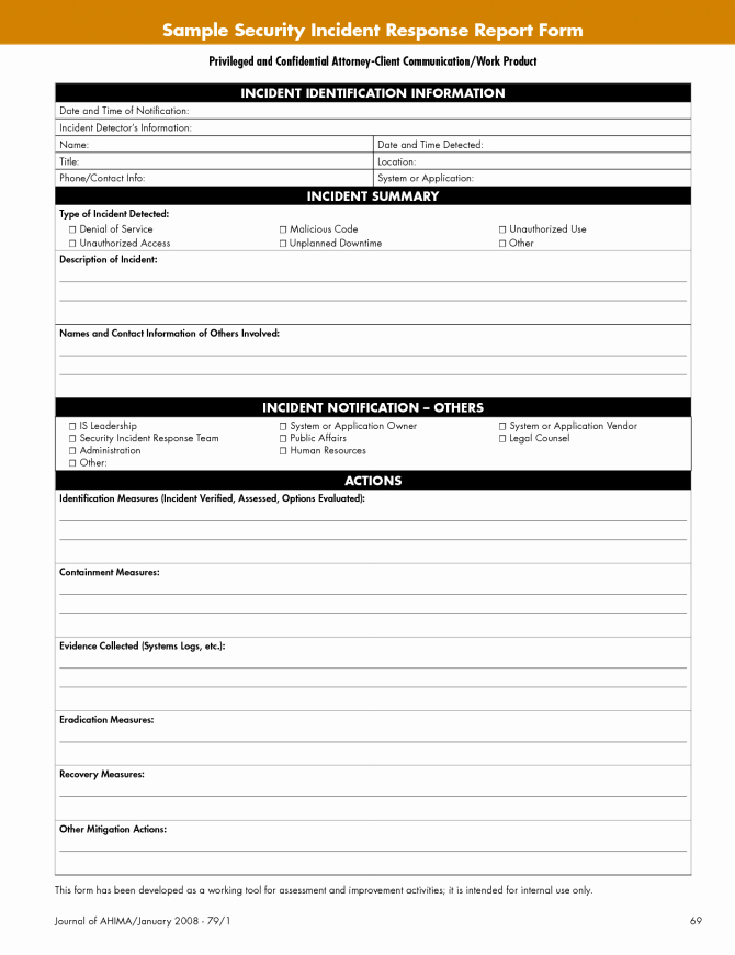 Security Incident Report Template Awesome Cyber Security Incident Report Template