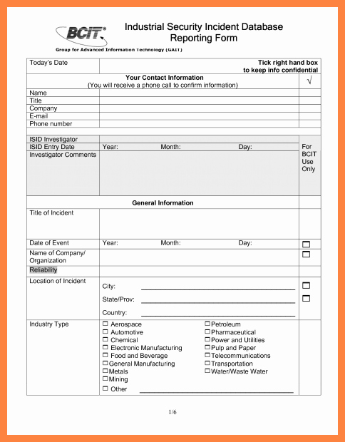 Security Incident Report Template Lovely 9 Security Officer Incident Report Template