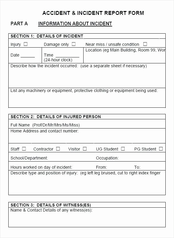 Security Incident Report Template Word Luxury Security Incident Report Template and Information form