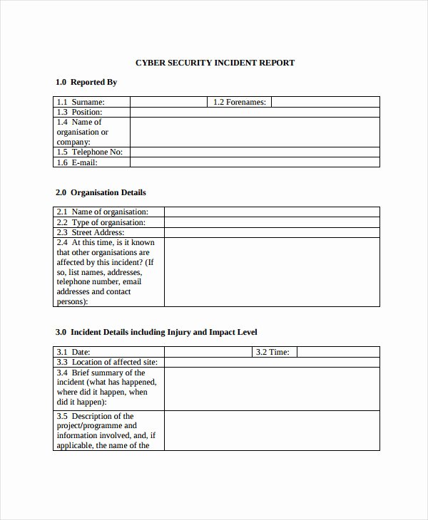 Security Incident Report Template Word New 29 Incident Report Samples Word Pdf
