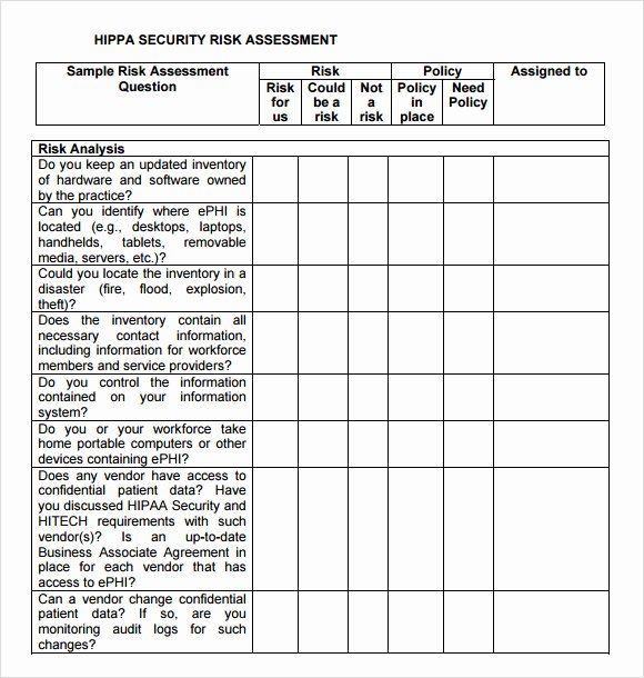 Security Risk Analysis Template Elegant Security Risk assessment – 7 Free Samples Examples format