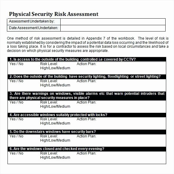 Security Risk assessment Template Awesome Security Risk assessment Template – Illwfo