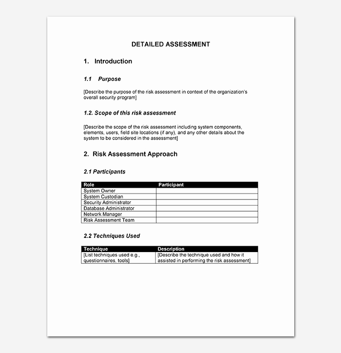Security Risk assessment Template Fresh Security assessment Template 18 Word Excel &amp; Pdf format