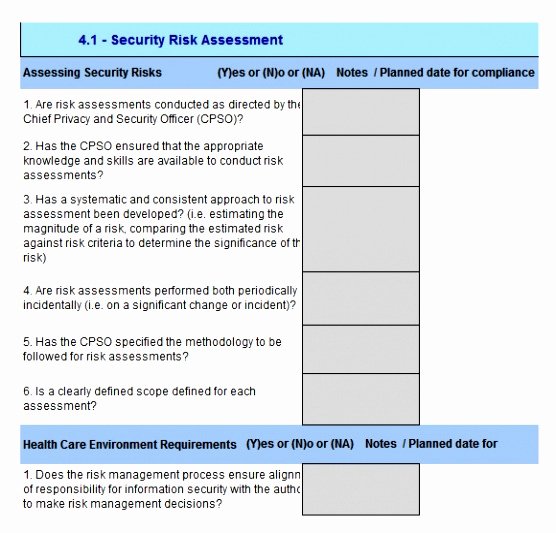 Security Risk assessment Template Lovely 12 Security Risk Analysis Meaningful Use Template Ueeat