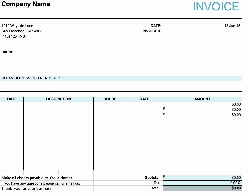 Service Invoice Template Free Lovely Cleaning Service Invoice Template Invoice Template Ideas