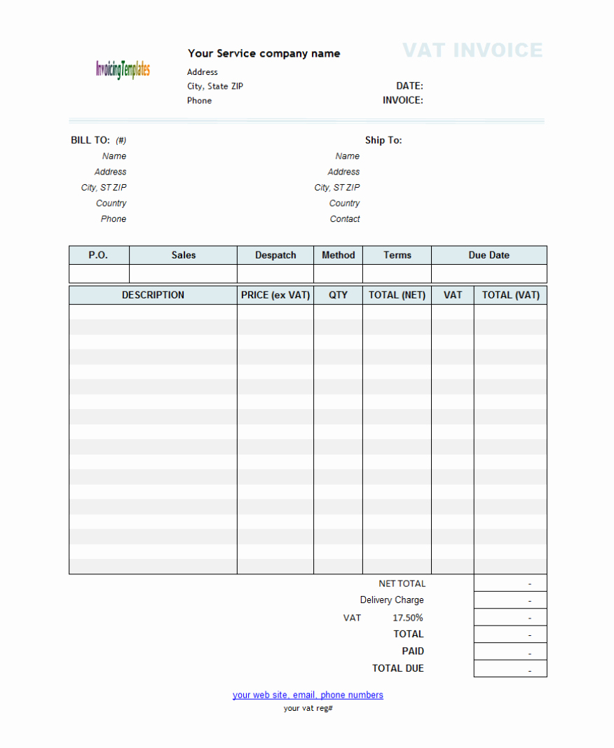 Service Invoice Template Free New Free Template for Invoice for Services Rendered 3
