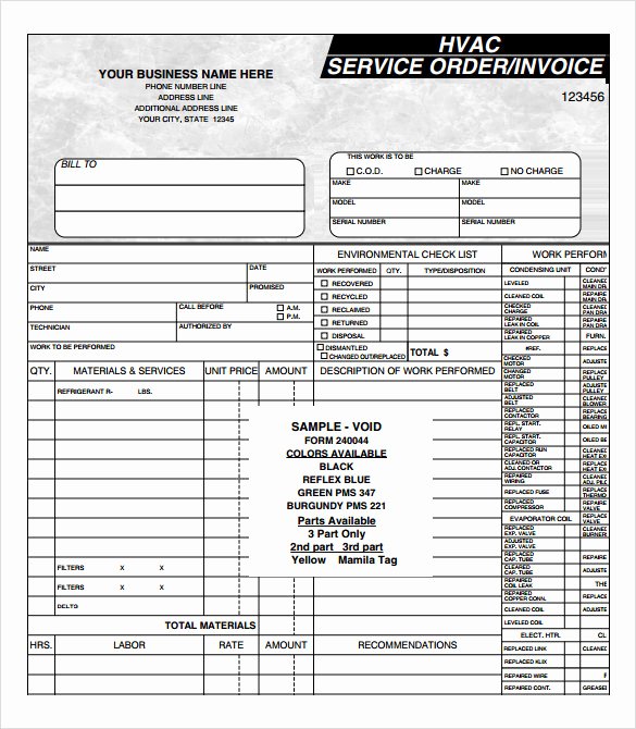 Service Invoice Template Pdf Awesome 14 Hvac Invoice Templates to Download for Free