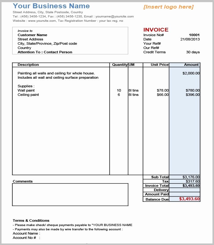 Service Invoice Template Pdf Lovely 10 Free Tax Invoice Templates Word Excel Ai