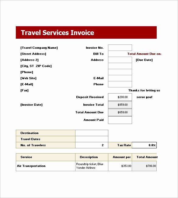 Service Invoice Template Pdf Unique Service Invoice Templates – 11 Free Word Excel Pdf