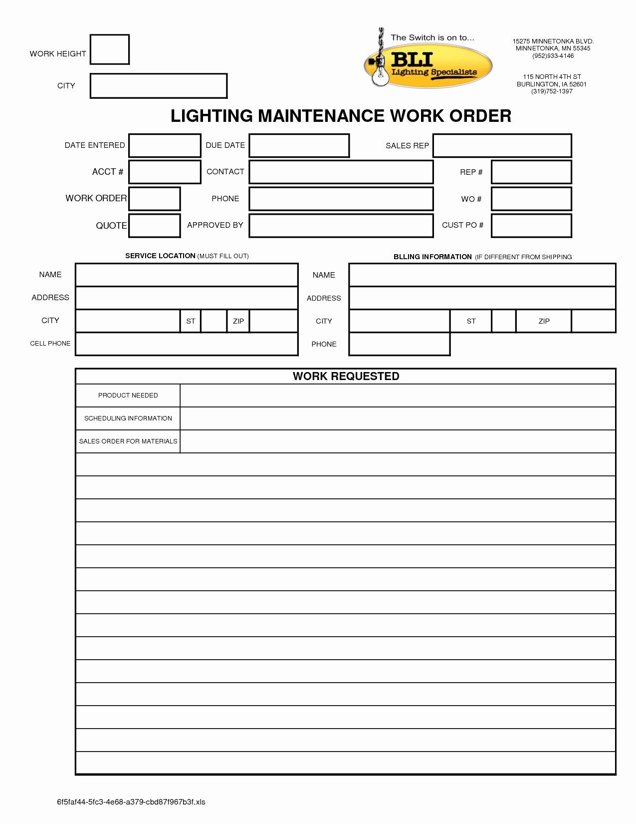 Service Work order Template Awesome 6 Best Of Standard Work Excel Template Free Excel