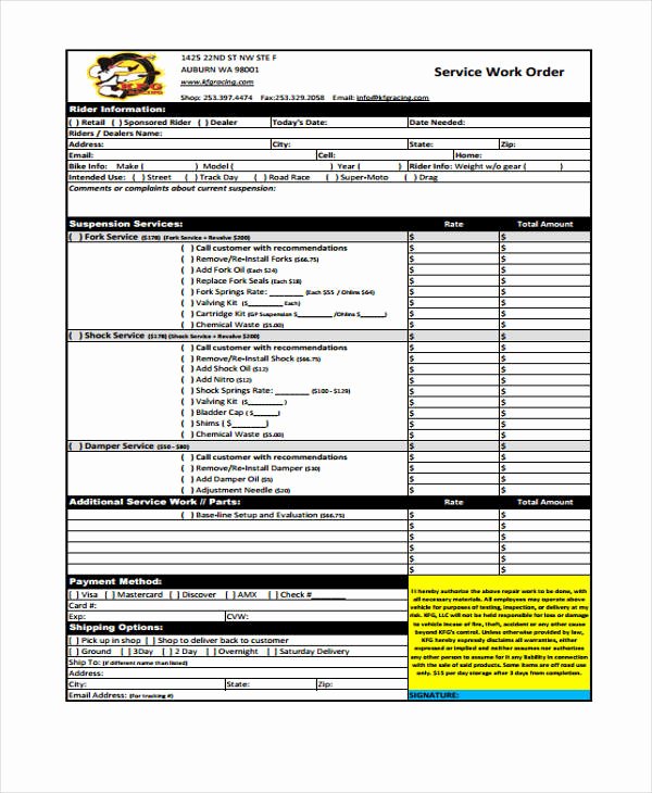 Service Work orders Template New Work order Templates 9 Free Pdf format Download