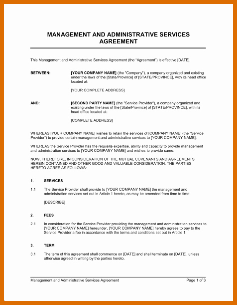 Shared Services Agreement Template Lovely 6 7 Sample Service Agreement