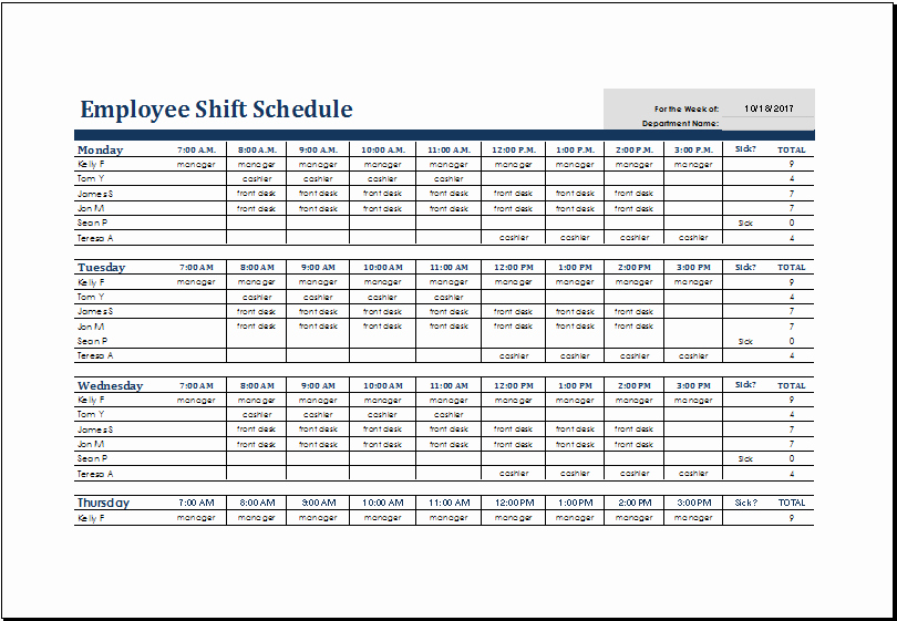 Shift Work Calendar Template Unique Excel Shift Schedule Template