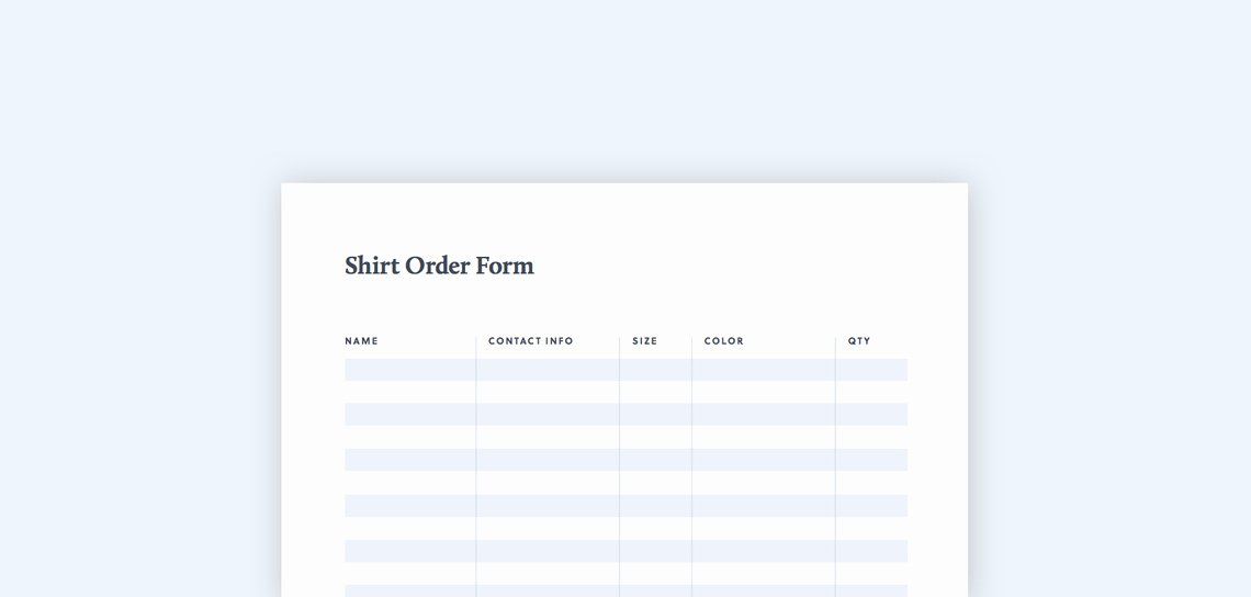 Shirt order form Template Luxury T Shirt order form Free Pdf &amp; Excel Template