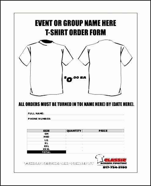 Shirt order form Template Unique Free T Shirt order forms Templates Word