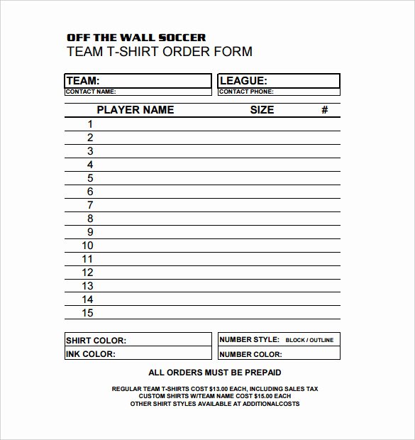 Shirt order forms Template Lovely 26 T Shirt order form Templates Pdf Doc