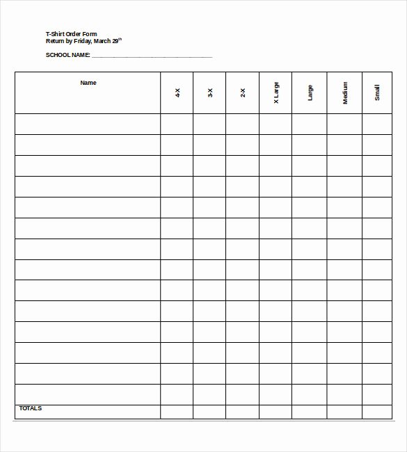 Shirt order forms Template Lovely 28 Blank order Templates – Free Sample Example format