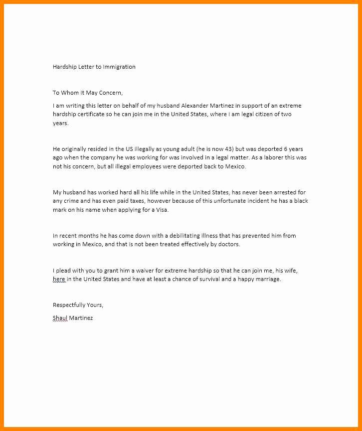 Short Sale Hardship Letter Template Awesome Simple Hardship Letter
