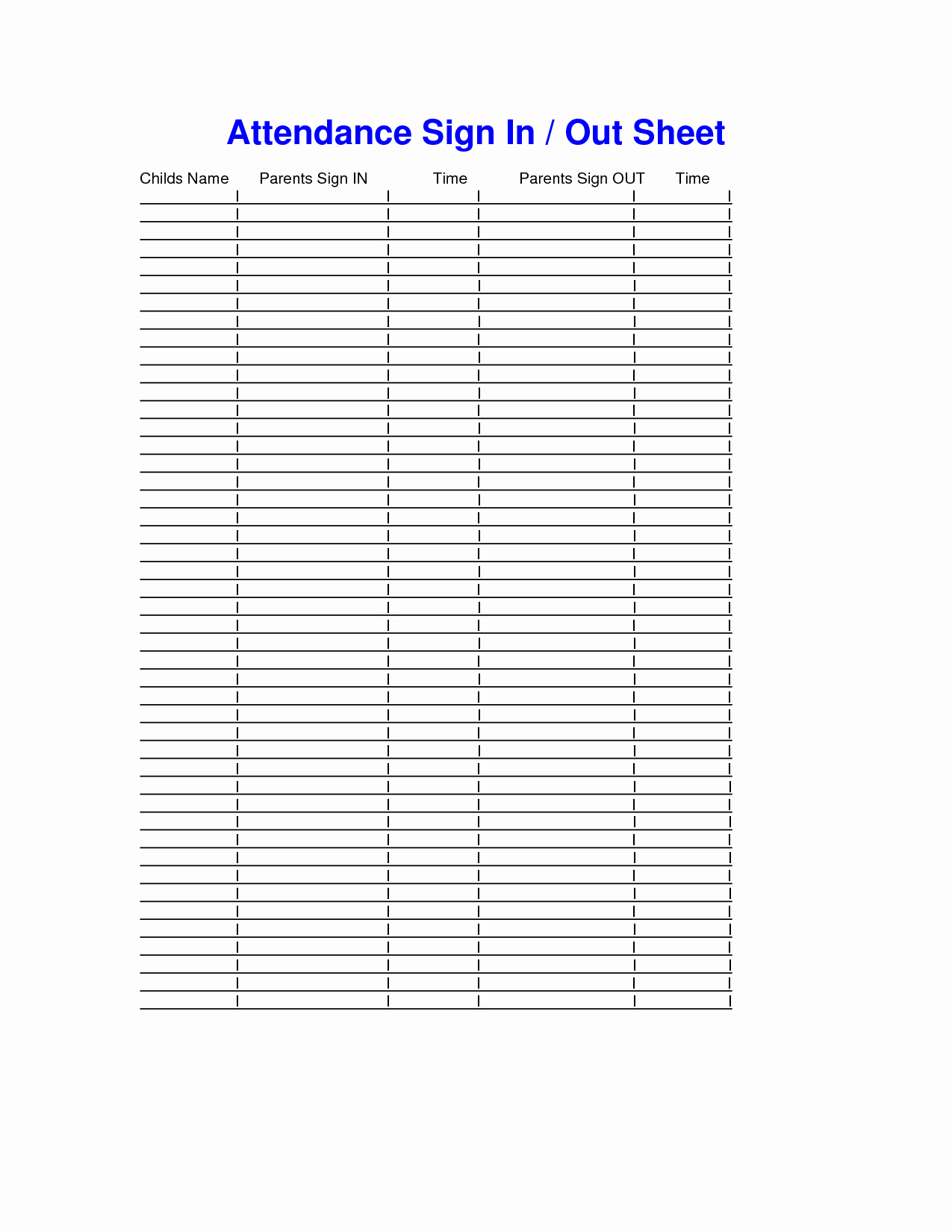 Sign In Out Sheet Template Luxury 8 Best Of Sign Out Sheet Template Printable Free