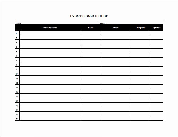 Sign In Sheet Template Doc Beautiful 14 Sample event Sign In Sheets