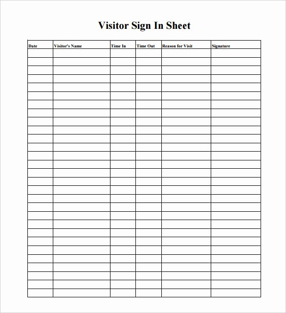Sign In Sheet Template Doc Luxury 16 Log Templates Free Word Excel Pdf