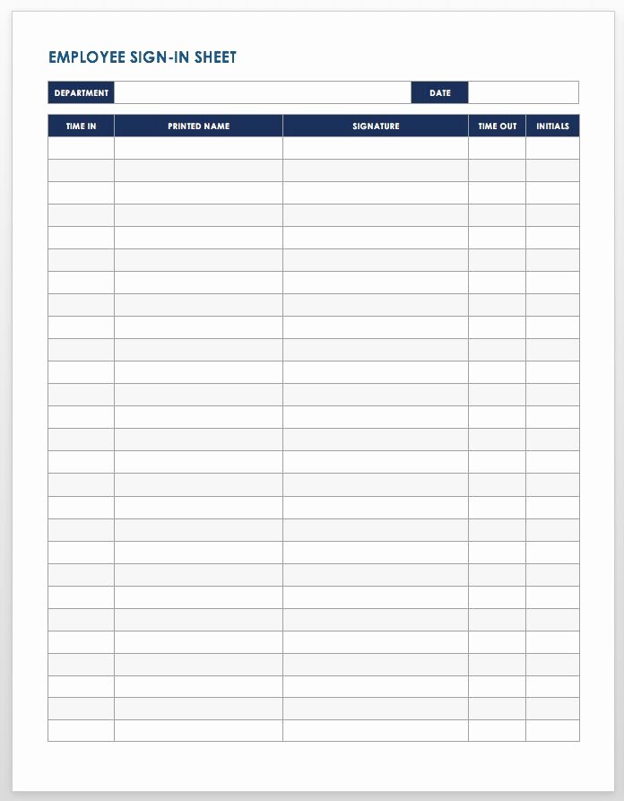 Sign In Sheet Template Doc New Free Sign In and Sign Up Sheet Templates