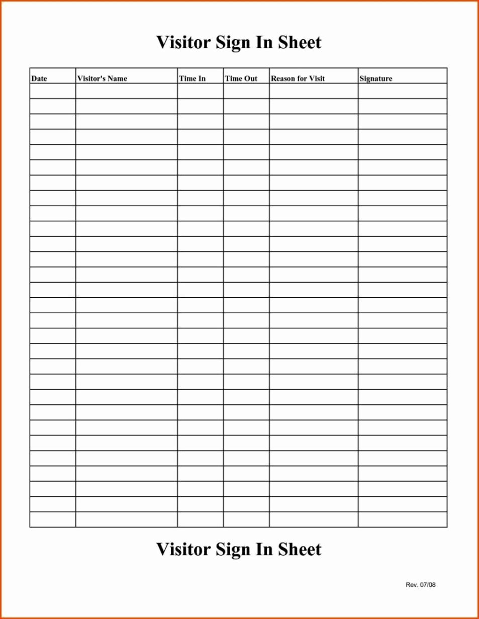 Sign In Sheet Template Doc Unique Simple Sign In Sheet Template Sampletemplatess