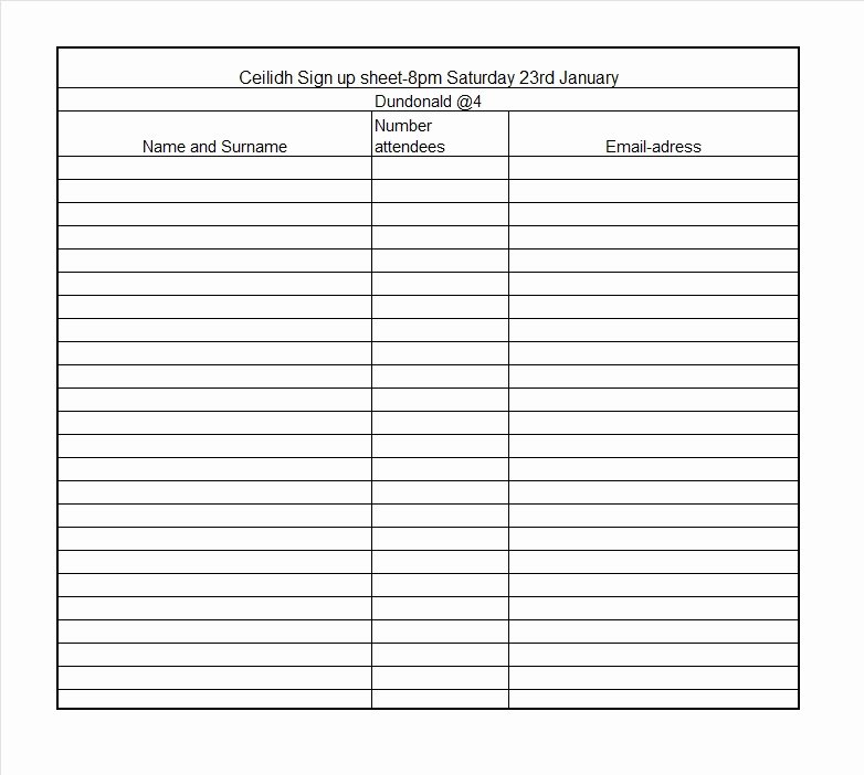 Sign Up form Template Word Best Of 40 Sign Up Sheet Sign In Sheet Templates Word &amp; Excel