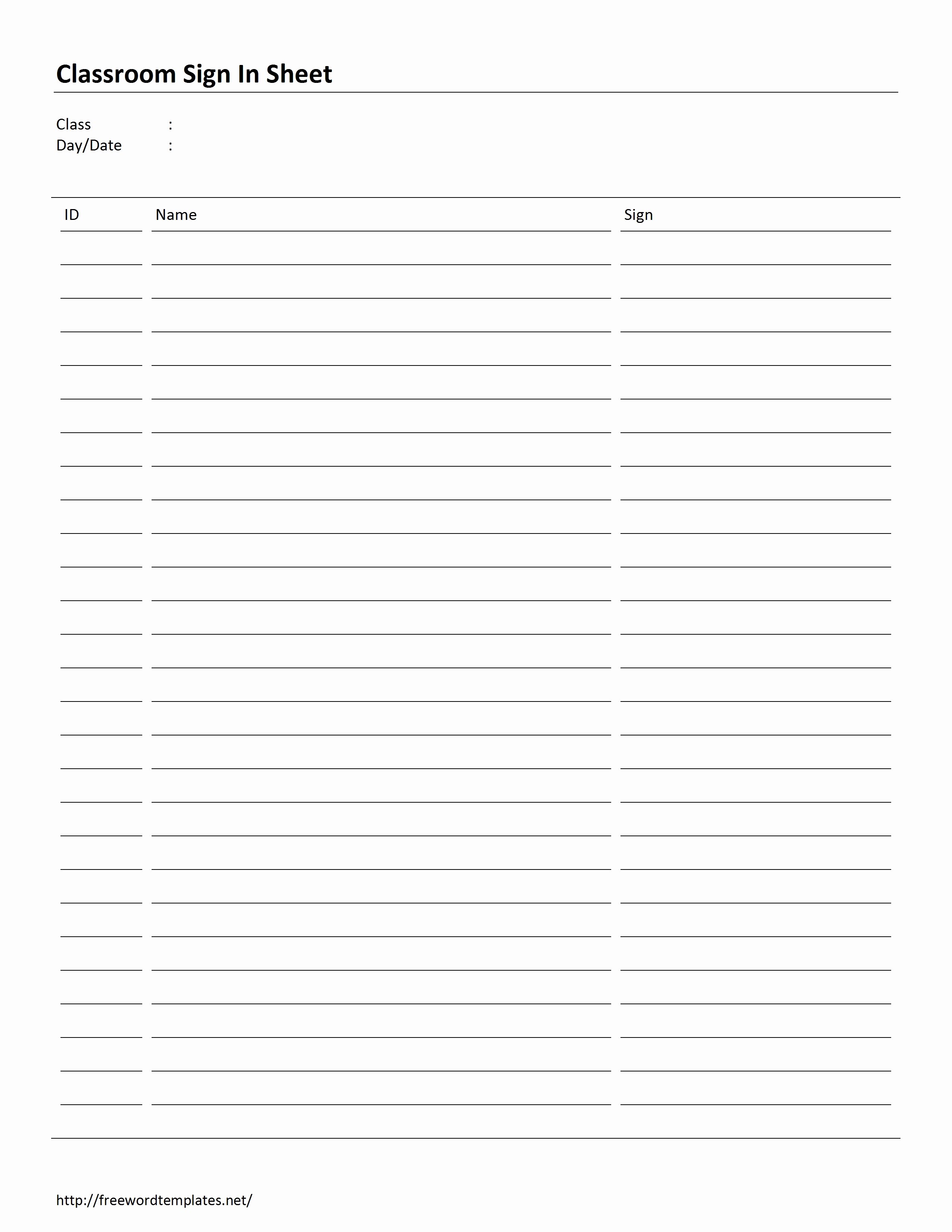 Sign Up form Template Word Lovely Sign In Sheet Template Word