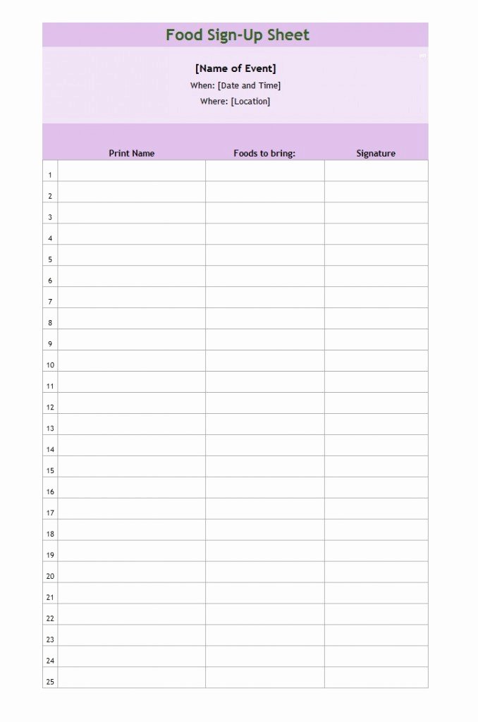 Sign Up Page Template Awesome 40 Sign Up Sheet Sign In Sheet Templates Word &amp; Excel