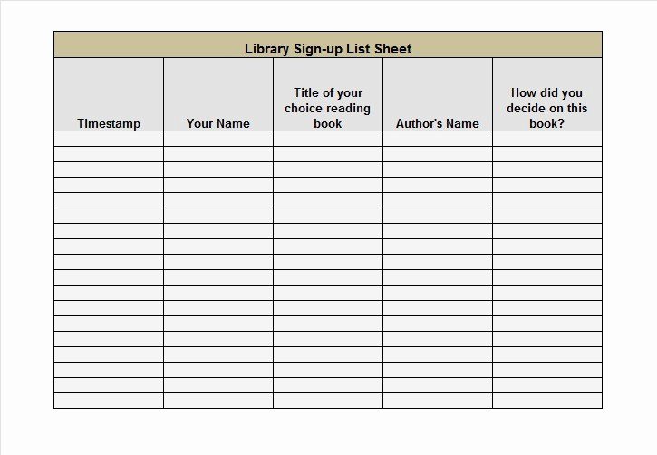 Sign Up Page Template Luxury 40 Sign Up Sheet Sign In Sheet Templates Word &amp; Excel