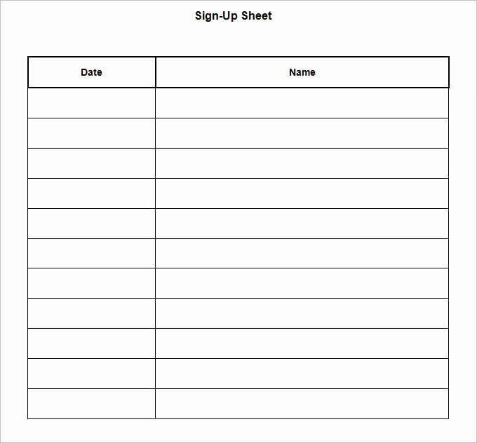Sign Up Sheet Template Free Fresh Sign Up Sheets 58 Free Word Excel Pdf Documents