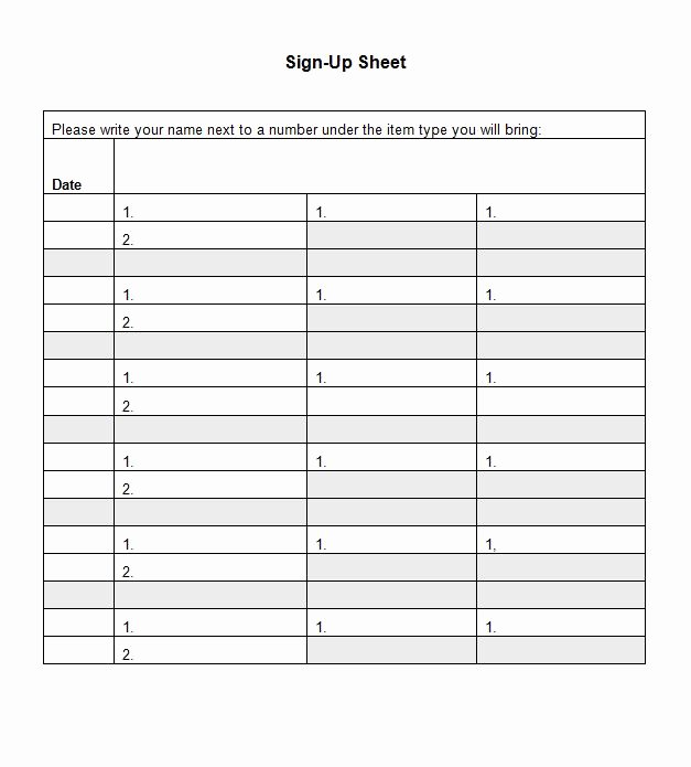 Sign Up Sheet Template Free Inspirational 40 Sign Up Sheet Sign In Sheet Templates Word &amp; Excel