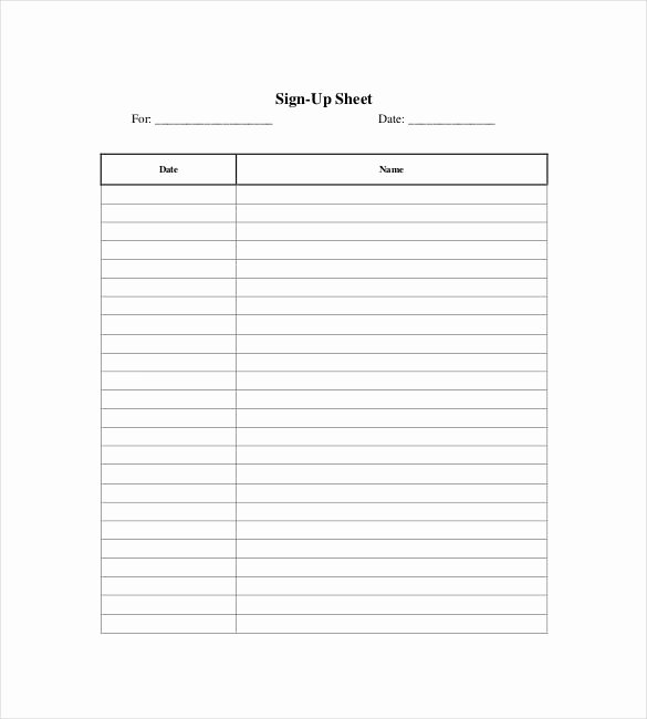 Sign Up Sheet Template Free Inspirational Sheet Template 16 Free Word Excel Pdf Documents
