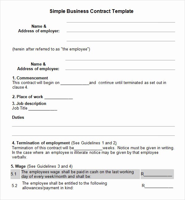 Simple Business Contract Template New Business Contract Template 7 Free Pdf Doc Download