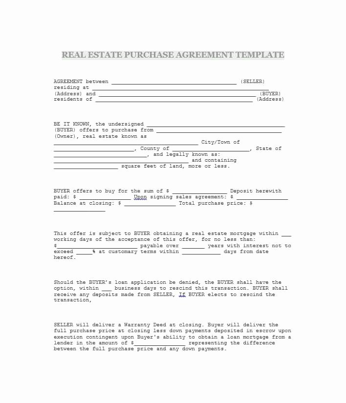 Simple Buy Sell Agreement Template Unique 37 Simple Purchase Agreement Templates [real Estate Business]