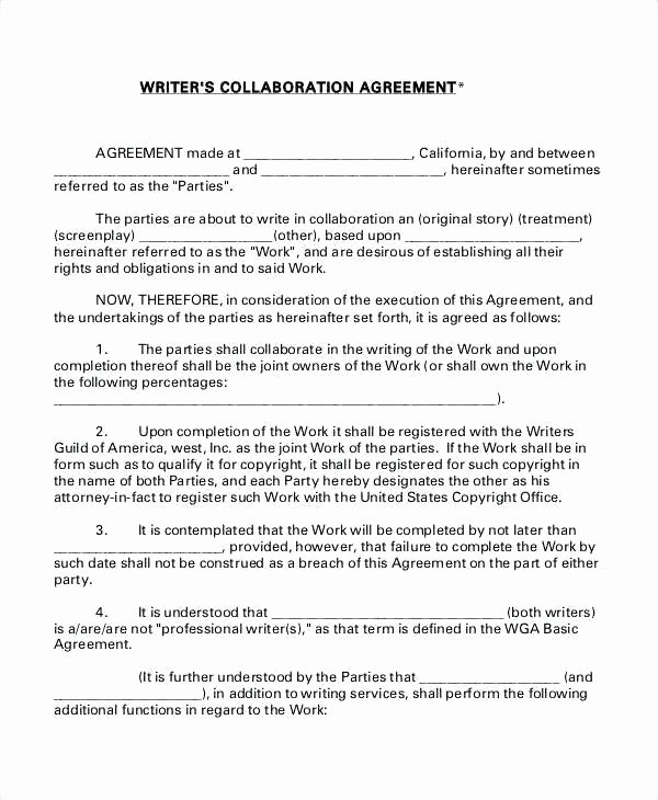 Simple Collaboration Agreement Template Awesome Artist Collaboration Agreement Template