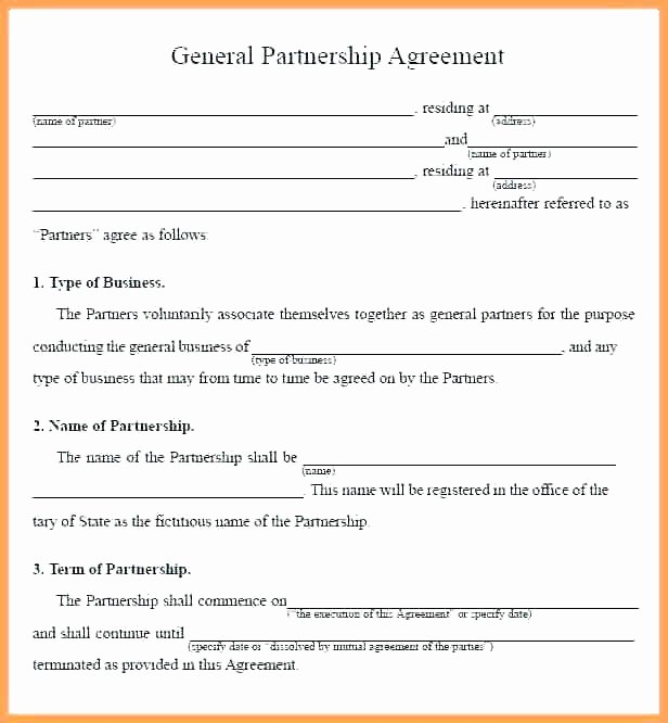 Simple Collaboration Agreement Template Inspirational Free General Partnership Agreement 3 This Free General