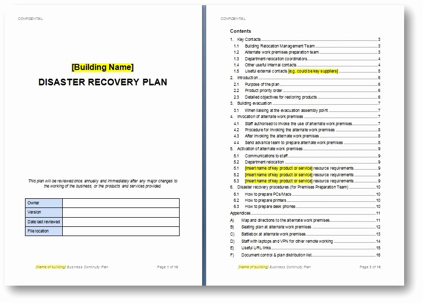 Simple Disaster Recovery Plan Template Fresh Disaster Recovery Plan Template the Continuity Advisor