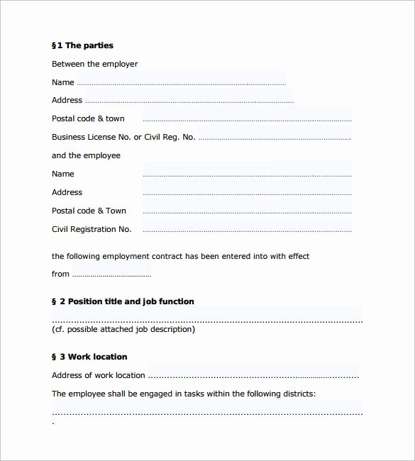 Simple Employment Contract Template Free New 10 Job Contract Templates to Download for Free
